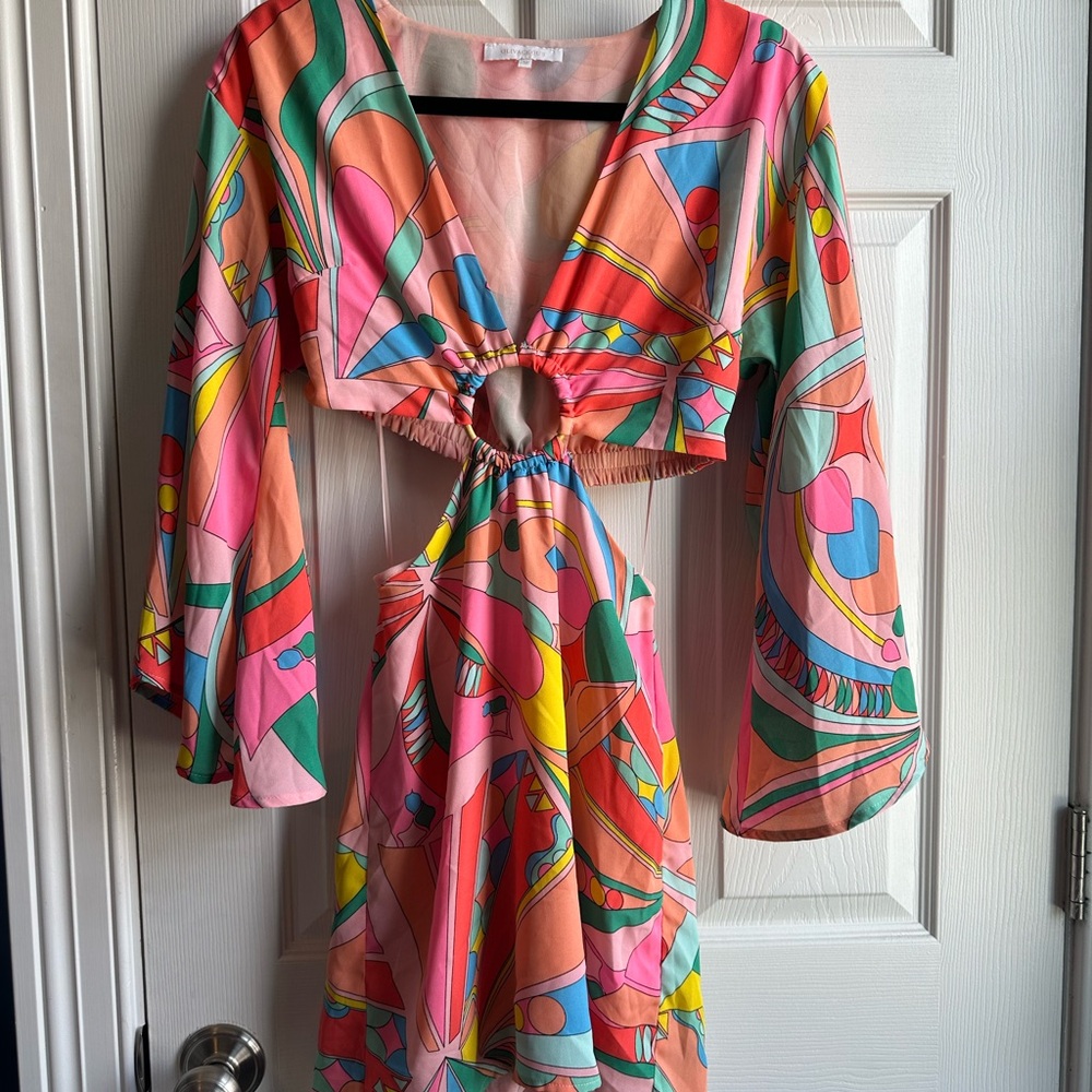 Olivaceous Pink and Gray Dress